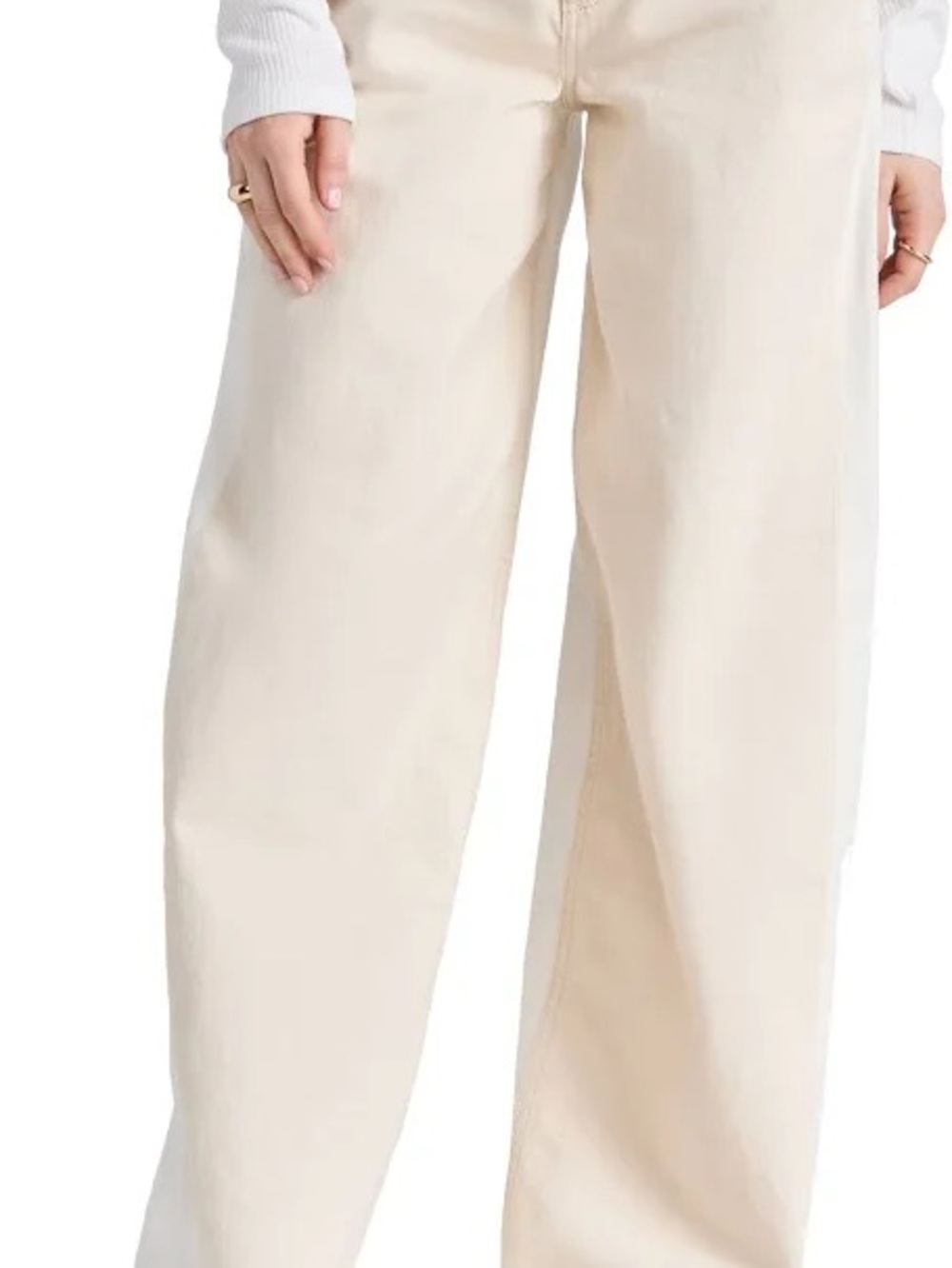 rag & bone Sophie High-Rise Ultra Wide Leg Cream Pants